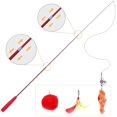 thumbnail image 3 of Feather Wand cat Toys，Retractable Wand Cat Toy，Interactive Funny cat Stick,3 pcs Replacement cat Toy Set with Feather,Beef Exercise for cat and Kittens, 3 of 6