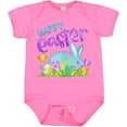 thumbnail image 3 of Inktastic Happy Easter Blue Bunny and Eggs in Grass Boys or Girls Baby Bodysuit, 3 of 5