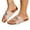 Pink, variant on Sequin Textured Open Toe Slide Sandals for Women Double Adjustable Buckle Soft Cork Footbed Flat Sole Casual Footwear for Summer Daily and Beach Wear Pink 40