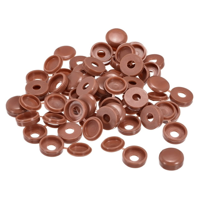 200uds 6mm Bisagras Tornillo Cubierta Tapas Plástico Plegable Tornillo Presión Cubierta Arandela Abatible Tornillo Protección Cubierta para M4 M5 M6 Tornillos, Marrón