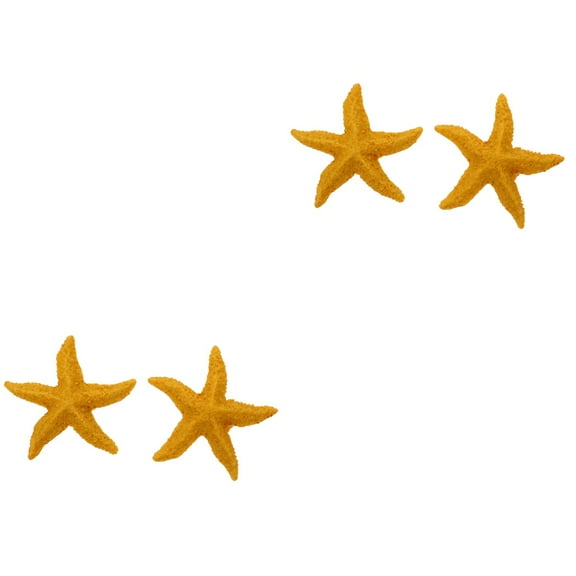 unbranded 4 pcs Figurine Resin Ocean Coral Shell Statue Marine Nautical Coastal Ornament for Wedding Beach Party DIY Crafts Tank Home Yellow