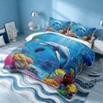 thumbnail image 3 of Erosebridal Marine Animal Twin Quilt Set, Cartoon Dolphin Twin Coverlet Set, Reversible 2 Pieces, 1 Bedspread and 1 Pillowcase, 3 of 7