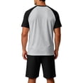 thumbnail image 5 of Sewkxo Mens Pajamas Set Lightweight Summer Pjs Sleepwear Soft Comfy Short Sleeve Sleep Set With Pocket,Black 3XL, 5 of 6
