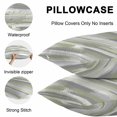 thumbnail image 5 of Lumbar Pillow Covers 20x12 Inch Set of 2, Sage Green Waterproof Outdoor Pillow Covers, Modern Abstract Grey Striped Art Decorative Cushion Pillowcases for Couch, Sofa, Bed, Garden, Patio, 5 of 9