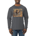 thumbnail image 1 of Distressed African Lion Family Desert Animal Lover Mens Long Sleeve Shirt, 1 of 1