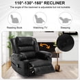 thumbnail image 5 of HSUNNS Recliner Chair, Breathable Leather Elderly Sofa with Heat Therapy and Timer Massage Setting Function, Electric Recliners with Side Pocket for Living Room Bedroom Home Theater, Black, 5 of 10