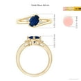 thumbnail image 5 of ANGARA Natural 1.55 ct Blue Sapphire & Diamond Split Shank Engagement Ring in 14K Yellow Gold for Women (Size-8x6mm) | September Birthstone, Anniversary Jewelry Gift for Women | Natural Sapphire Ring, 5 of 10
