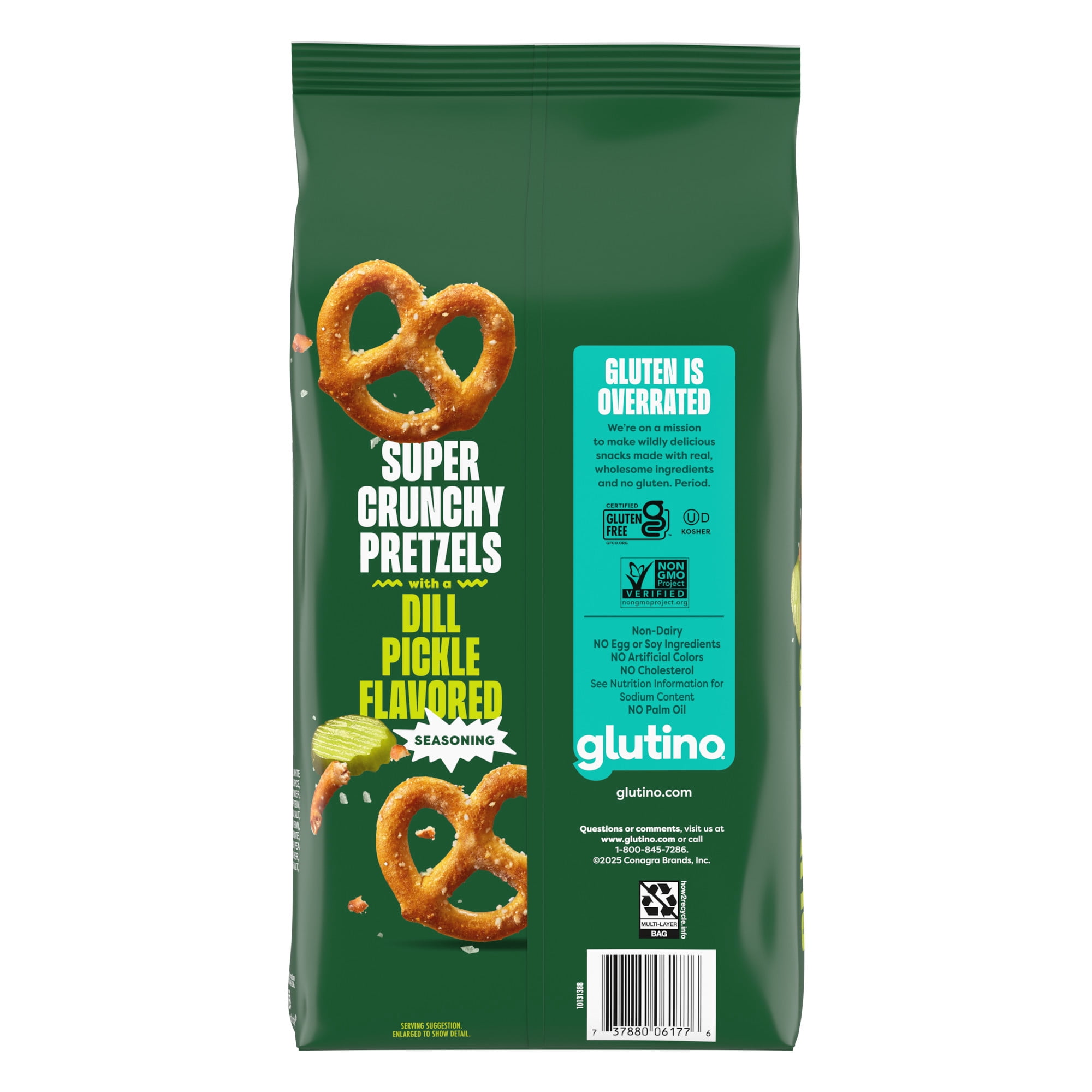 Glutino Vlasic Gluten Free Dill Pickle Pretzel Twists, Gluten Free Snacks, 11 oz
