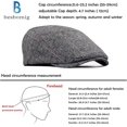 thumbnail image 2 of Gorra plana de tweed para hombre, gorra de conductor, gorra de repartidor de periódicos, boina irlandesa de repartidor de periódicos de moda ajustable, otoño invierno, 55-59 cm, 2 of 4