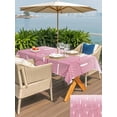 thumbnail image 5 of Outdoor Tablecloth with Umbrella Hole for Patio/Picnic/Party/Camping, Red Ombre Waterproof Table Cloth Rectangle Table Cover Washable, Farmhouse Stripes Modern Abstract Art (54"x 80"), 5 of 8