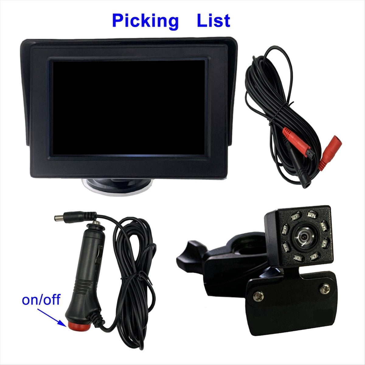 Baby Car Camera, Baby Car Rearview Mirror, 4.3 Inch Baby Car Monitor