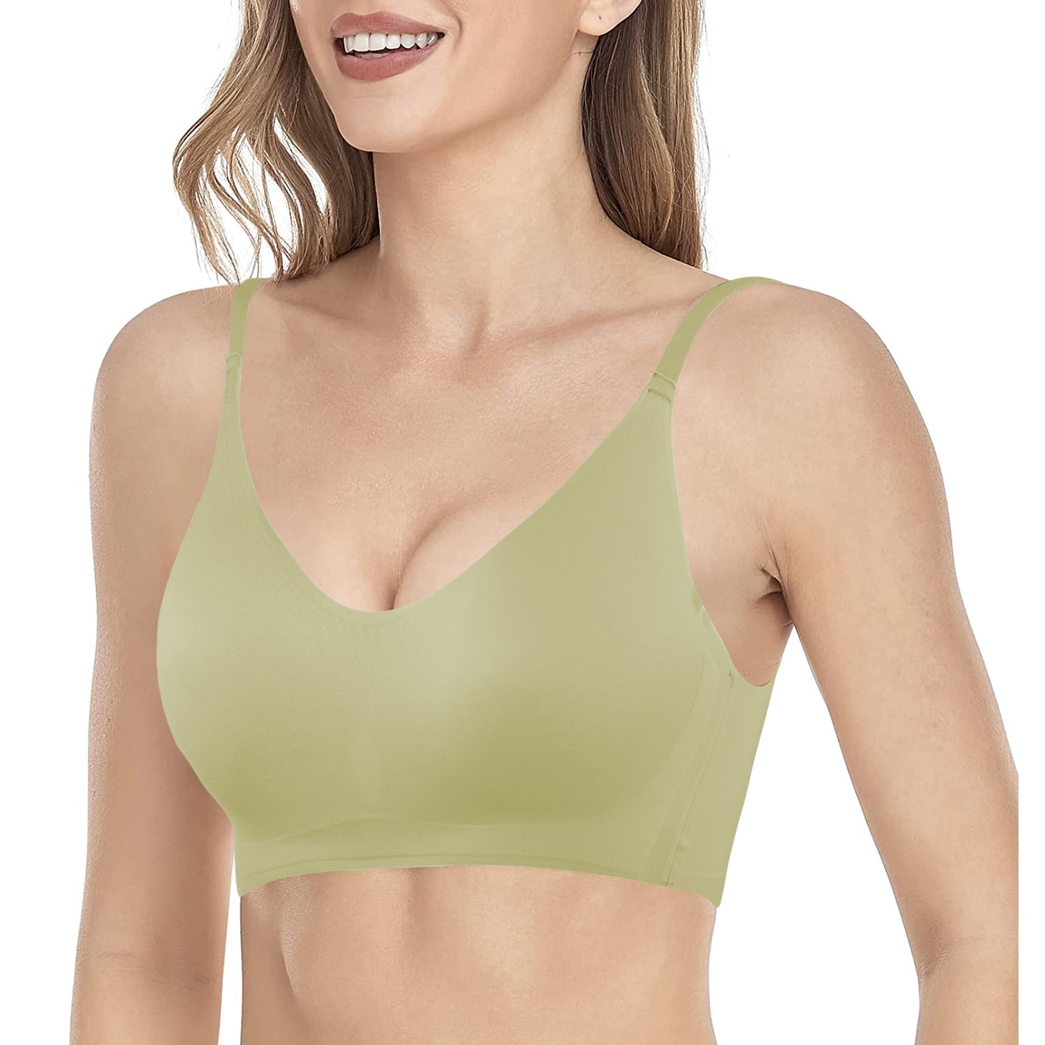 SLIMBELLE Cozy Adjustable Bra Comfort Wirefree Seamless Padded Bra for Women - Walmart.com