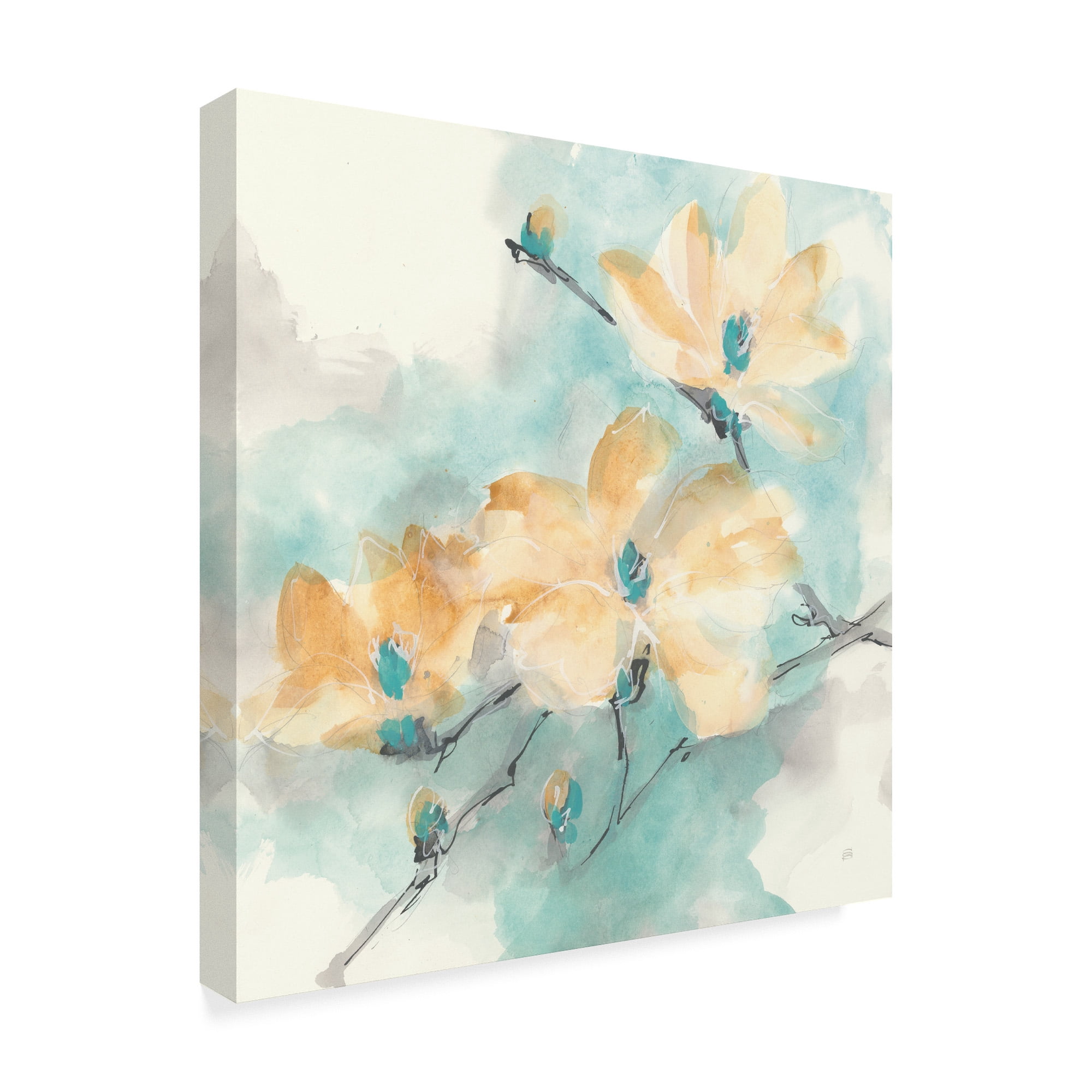 Trademark Fine Art 'Teal Buds II' Canvas Art by Chris Paschke