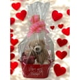 thumbnail image 2 of Valentine Basket Chocolate ,Teddy Bear, Parfum, Plastic basket , Cellophan bag, bow Gift Love, 2 of 4