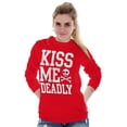 thumbnail image 3 of Valentines Day Skull Kiss Me Deadly Women's Long Sleeve T Shirt Brisco Brands M, 3 of 6