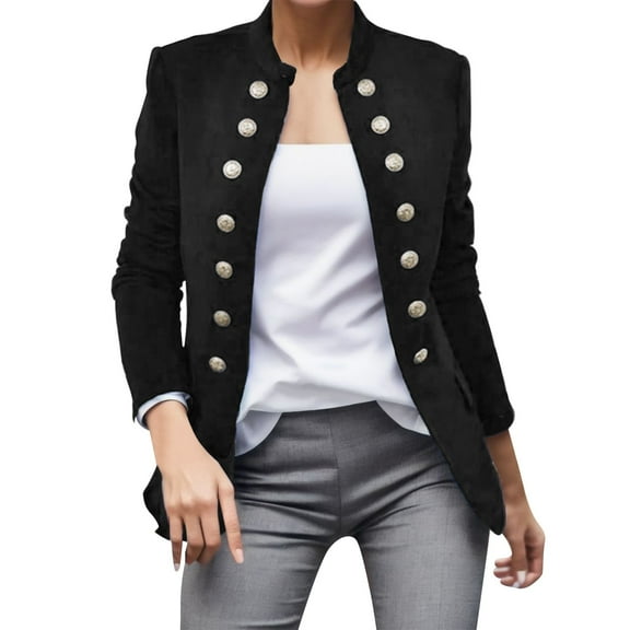 Jackets For Women Casual Blazer Solid Petite Casual Work Suit Slim Open Front Long Sleeve Top Coat