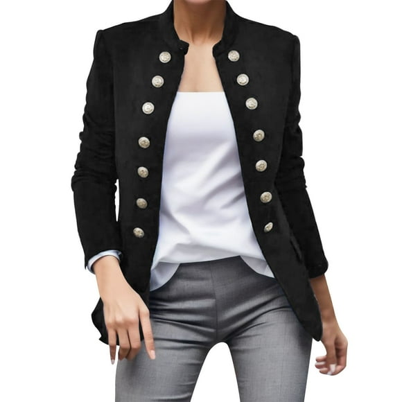 Women'S Solid Petite Casual Work Suit Jackets Slim Open Front Long Sleeve Coat Women'S Blazers & Suit Jackets Black Xl