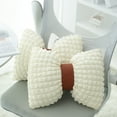thumbnail image 2 of 1pc Faux Suede Fuzzy Bow Pillow Throw, Bow Shaped Soft Lumbar Pillow Decorative Throw for Living Room Couch Bed Sofa Car Decoration, 2 of 6