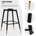 thumbnail image 5 of Swivel Bar Stool with Low Back Set of 2, 29 Inch Counter Bar Height Stool Velvet Upholstered Armless Heavy Duty Bar Chair for Kitchen Island Dining Room, Black, 5 of 9