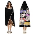 thumbnail image 3 of Demon Slayer Wearable Blanket Cloak Arctic Velvet Hooded Blanket Soft Fuzzy Hoodie Blanket Cape for Adults Kids 60"x80", 3 of 8