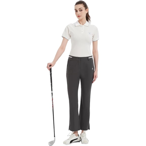 Pro X Gear Womens Golf Pants with Pockets 4-Way Stretch Lightweight Quick Dry Casual Pants Work Athletic Travel UPF 50 Grey XX-Large