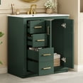 thumbnail image 2 of Euroco 36'' Bathroom Vanity with Ceramic Sink Combo, Solid Wood Frame Bathroom Storage Cabinet, Freestanding Vanity Set with 3 Drawers& Soft Closing Doors, 2 of 9