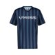 thumbnail image 3 of Camiseta de manga corta con cuello en V para niño Messi, azul a rayas, 3 of 4