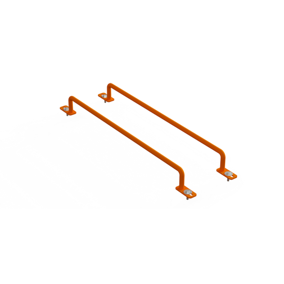 Holman Barre de Préhension Intérieure 40451 Revêtement en Poudre; Orange; Acier; Porte Arrière; Ensemble de 2; avec Supports de Montage et Matériel