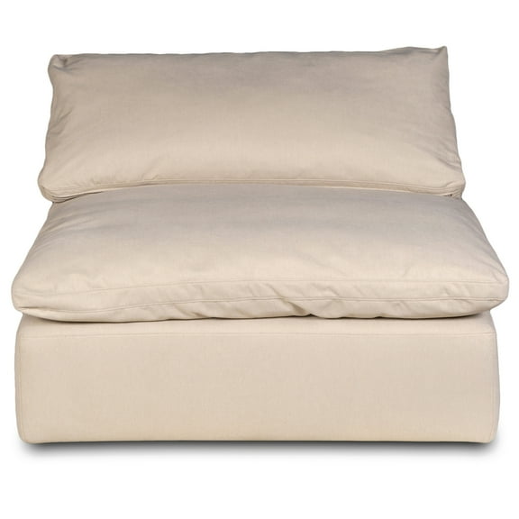 Sunset Trading Puff 44" Fabric Slipcovered Armless Chair in Tan