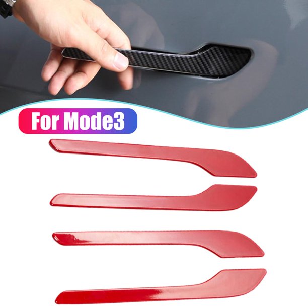 Decoración De Manija De Puerta De Coche De Fibra De Carbono Abs Compatible Con Tesla Modelo 3 Accesorios De Coche Resistente A Los Arañazos Cubierta De Manija De Puerta De Embellecedor Methold HA039489-06