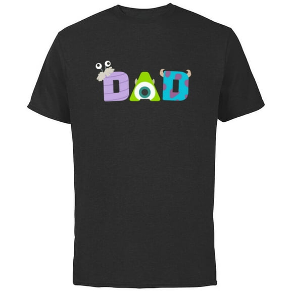 Disney and Pixar’s Monsters, Inc. Dad Father’s Day Birthday - Short Sleeve Cotton T-Shirt for Adults - Customized-Black