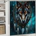 thumbnail image 2 of RKSupls Shower Curtain, Majestic Wolf with White Feather Dreamcatcher Waterproof Polyester Shower Curtain with Hooks for Chic Elegant Home Bathtub Bathroom Decor Washable Curtains, 2 of 6
