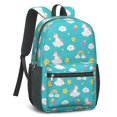 thumbnail image 2 of Unicorn and Cloud Blue Pattern 17" Waterproof Oxford School Backpacks for Teens, S-Shape Padded Straps, for School, Travel, Hiking, Camping, 2 of 5