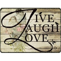 Live Laugh Love Metal tin Sign Inspirational Quote Sign Vintage Plaque Sign Motivational Wall Hanging Sign Home Decor Novelty Sign for Home Office Cafe bar Club Pub Classroom Gift 5.5x8 Inch