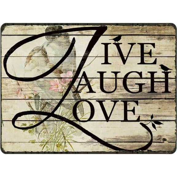 Live Laugh Love Metal tin Sign Inspirational Quote Sign Vintage Plaque Sign Motivational Wall Hanging Sign Home Decor Novelty Sign for Home Office Cafe bar Club Pub Classroom Gift 5.5x8 Inch