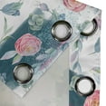 thumbnail image 4 of Ambesonne Floral Grommet Curtain, Wild Peonies Leaves Modern, 50"x60", Petrol Blue Pink Peach, 4 of 5