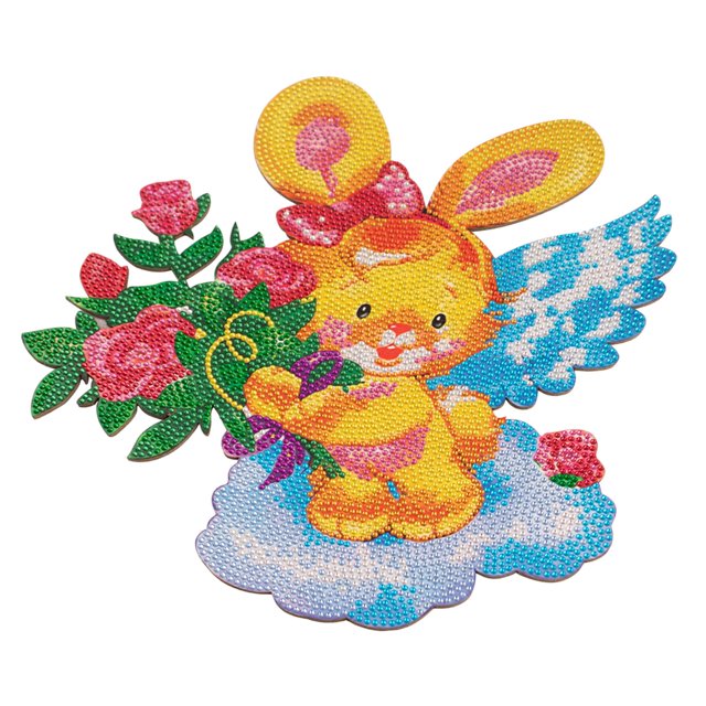 Rongfmy Pâques DIY Perçage Complet Rond Lapin Œuf Strass
