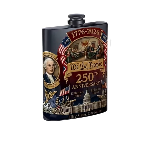 U.S. 250th Anniversary Commemorative Whiskey Bottle, 250 Anniversary Whiskey Bottle, Heritage Whiskey Glasses for Liquor Scotch Bourbon or Wine, Father's Day Patriotic Gift