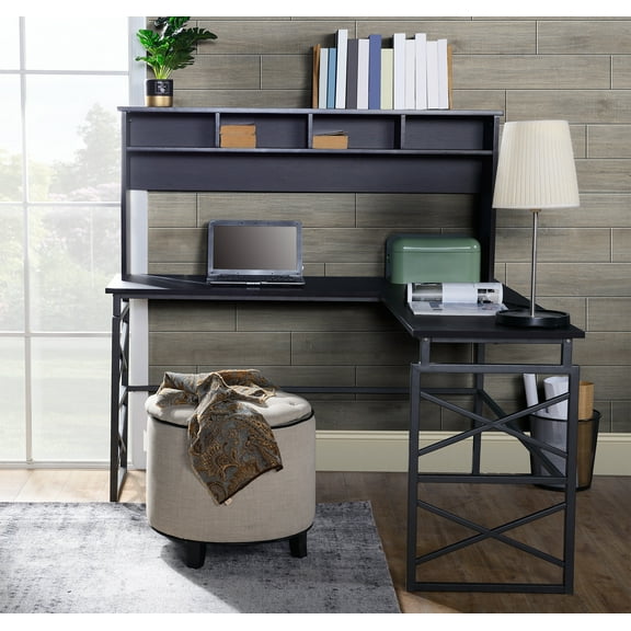 Hoboken L-Shaped Desk with hutch
