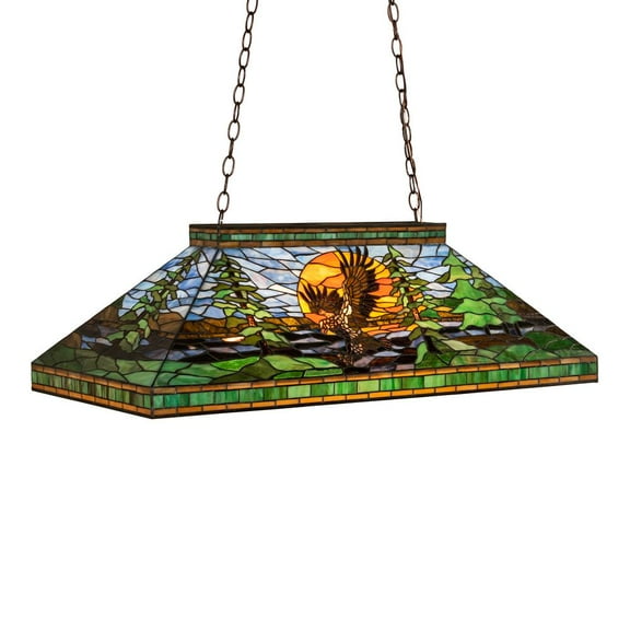 Meyda Tiffany Eagle at Sunset 3 Light Pool Table Pendant