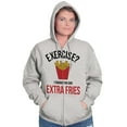 thumbnail image 4 of Exercise You Said Extra Fries Foodie Unisex Fleece Graphic Zip Up Hoodie Brisco Brands 2X, 4 of 5