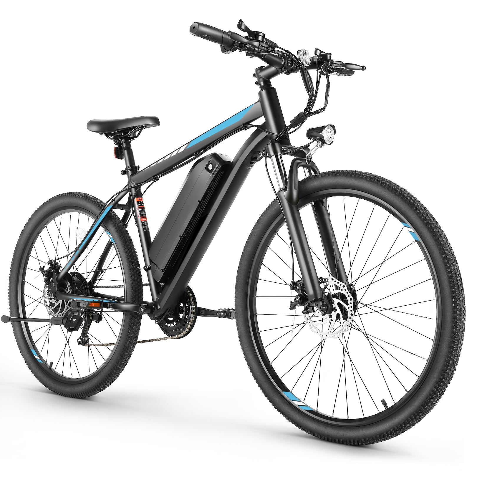 Elifine Electric Bike, 27.5" Ebike for Adults 500W Adult E-bicycles Electric Mountain Bike, 48V 10.4Ah Battery, Mountain E Bike, Lockable Suspension Fork Ebike for Mountain Beach Snow, UL2849