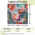 thumbnail image 2 of Pioneer Flower Floral Print Pattern Square Fitted Tablecloth with Elastic Edge,Square Table Cover,Washable Elastic Table Cover for Home Kitchen Party Decor 36"x36", 2 of 6