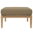 thumbnail image 3 of Ottoman Lounge Chair, Brown Natural, Teak Wood, Outdoor Patio Balcony Cafe Bistro Garden Hospitality Restaurant, Modern Contemporary HB34219, 3 of 7