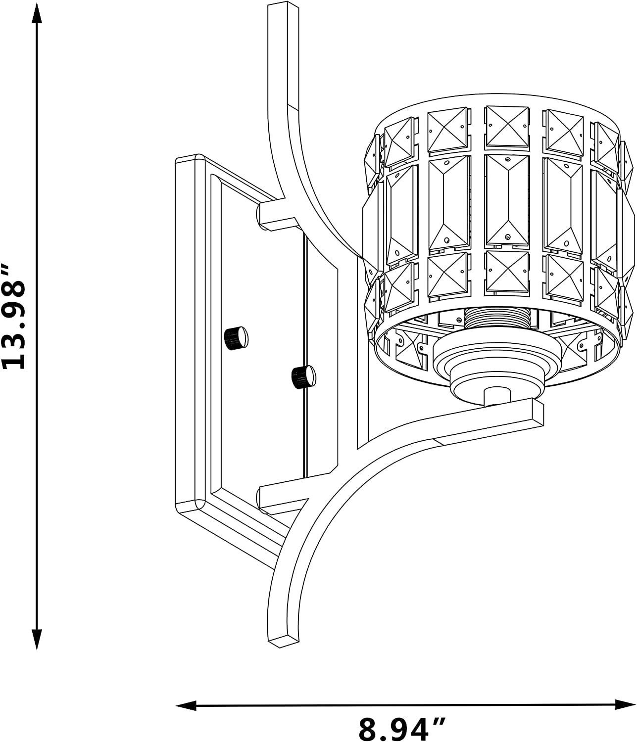 Vanity Art 1 Light Dimmable Vintage Black Armed Sconce Lighting | Modern Fixtures Accent Wall Lights for Bedroom Entrance Doorway Dining Room Living Room Hallway Bathroom Scones S4001BK-MS02