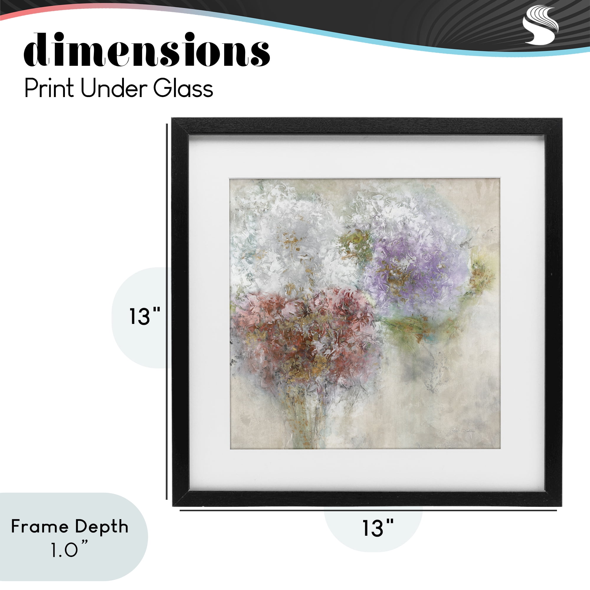 Stupell Industries Dappled Visuals Flowers Black Framed Print Under Glass, design by Leah Rei