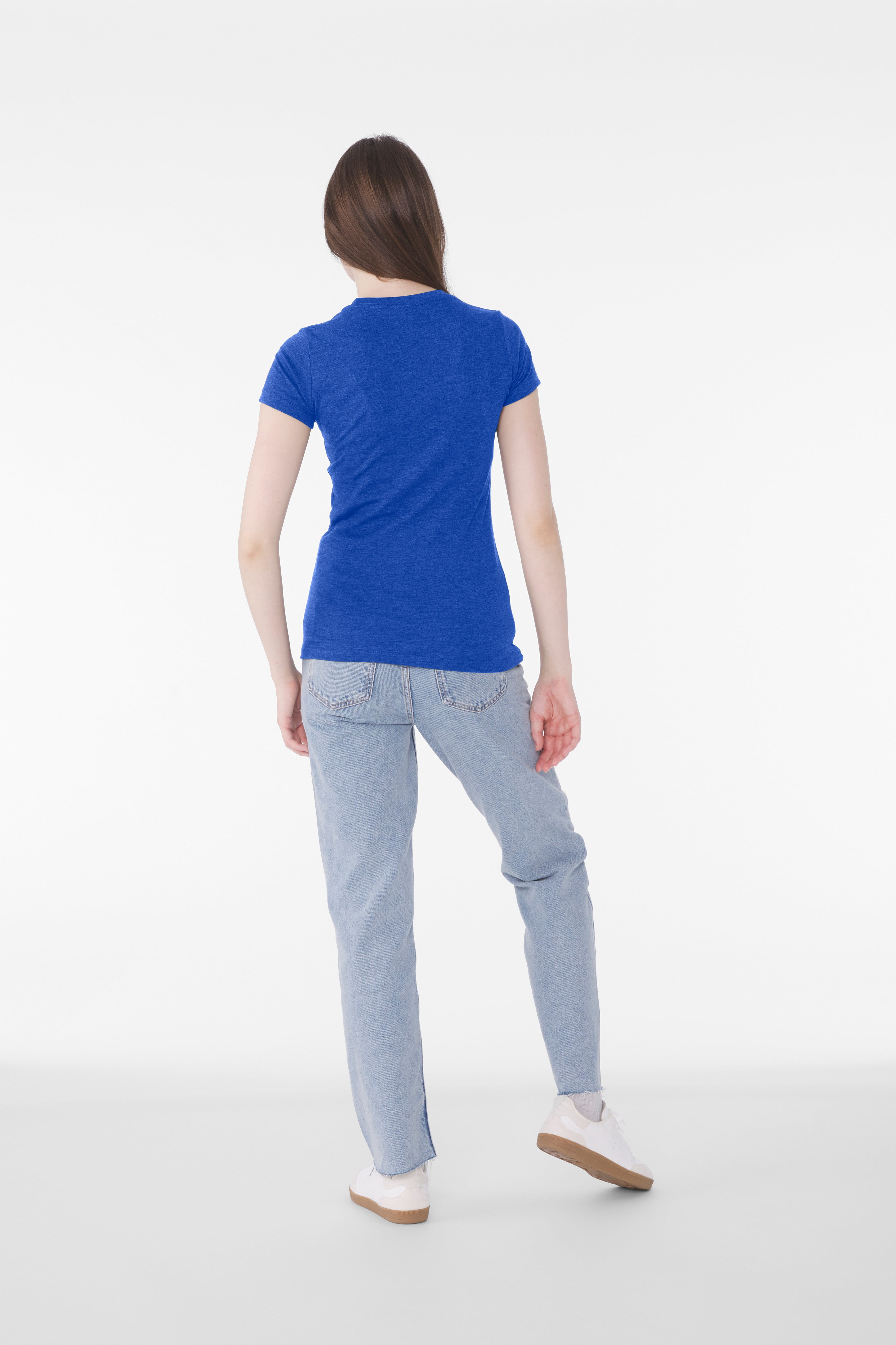 BELLA+CANVAS Women's Crew Neck Personalized T-Shirt, Create your own Designs, True Royal, Large