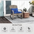 thumbnail image 6 of Outdoor Adirondack Rocking Chair, Navy Blue PE Rattan with High Back, Cushion & Pillow for Patio | Navy Blue | Rattan, 6 of 10