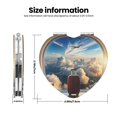 thumbnail image 3 of Kdxio Sunset Airplane Travel View Pocket Mirror, 1X/2X Travel Makeup Mirror 2-Sided Folding Small Mirror Portable Double-Sided Magnifying Cosmetic Mirror for Gift-Heart Shape, 3 of 9