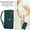 thumbnail image 6 of Decase for Samsung Galaxy S24 Ultra Wallet Phone Case with Crossbody Lanyard Strap&Wrist Strip,Shockproof Stylish Zipper Pockets Case with Card Slots+Cash Slots,PU Leather Folio Book Design,Green, 6 of 11